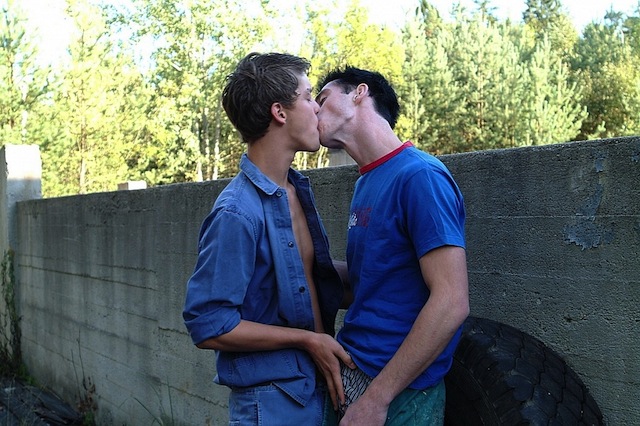 George Plozen and Andrej Rovensky share their hard and hung cocks in this flip fucking scene (1)