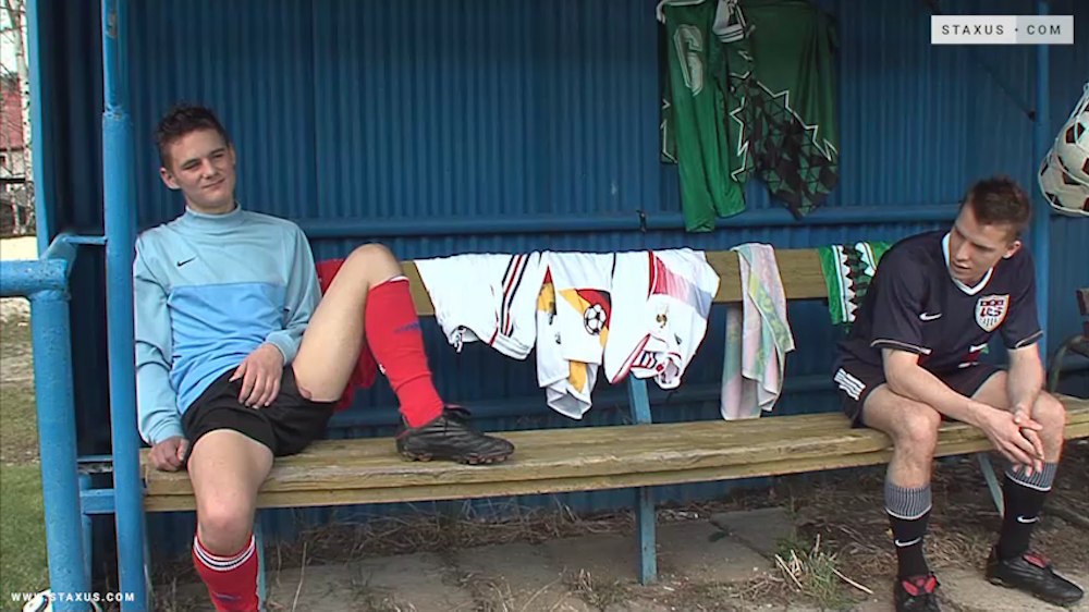 A bareback soccer boy threesome video 1